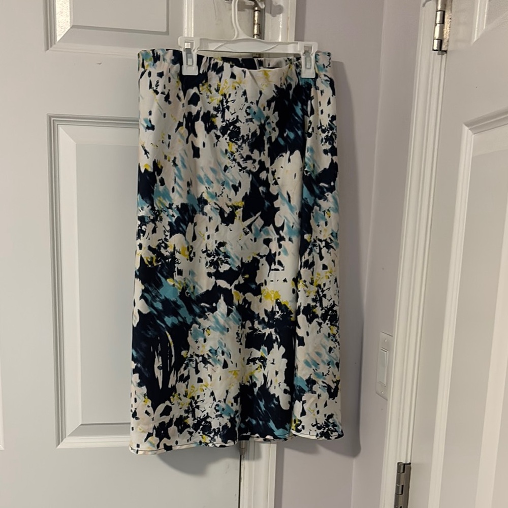 Abstract Print Midi Skirt